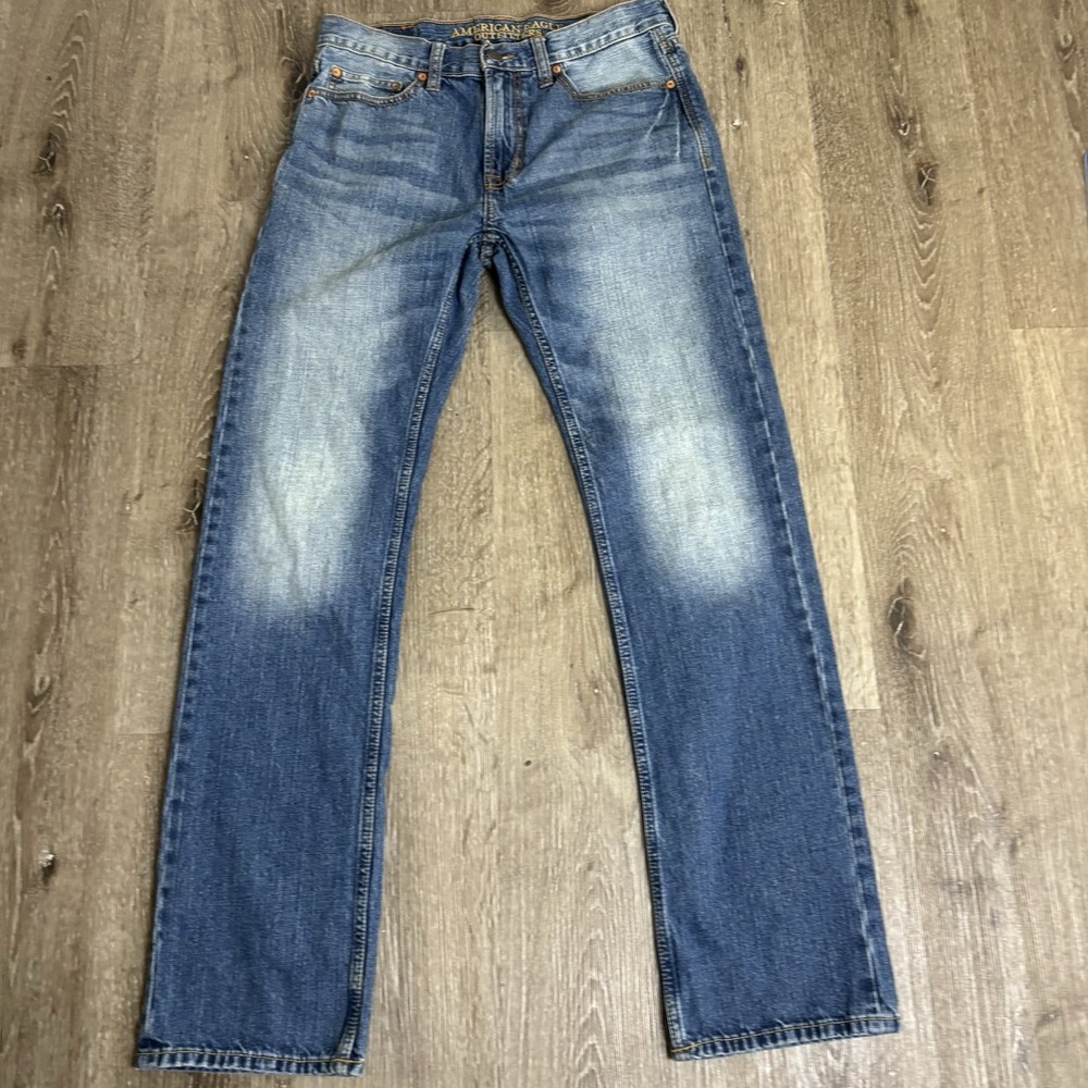 American Eagle‎ Jeans Mens 32x33 Blue Med Wash Original Straight Leg Denim